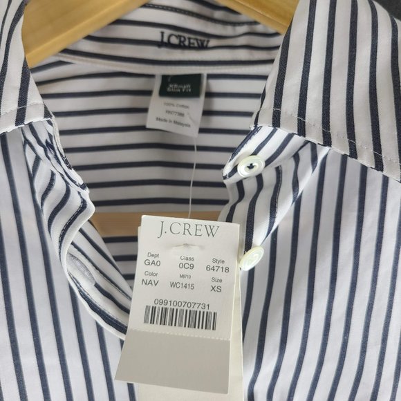 J. Crew Black and White Striped Button Down Shirt - Picture 2 of 5
